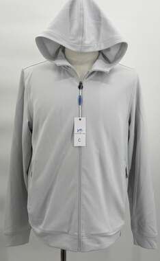 NEW Southern Tide Schooner Silver Lake Gray Full Zip Stretch Hoodie Jacket Sz M